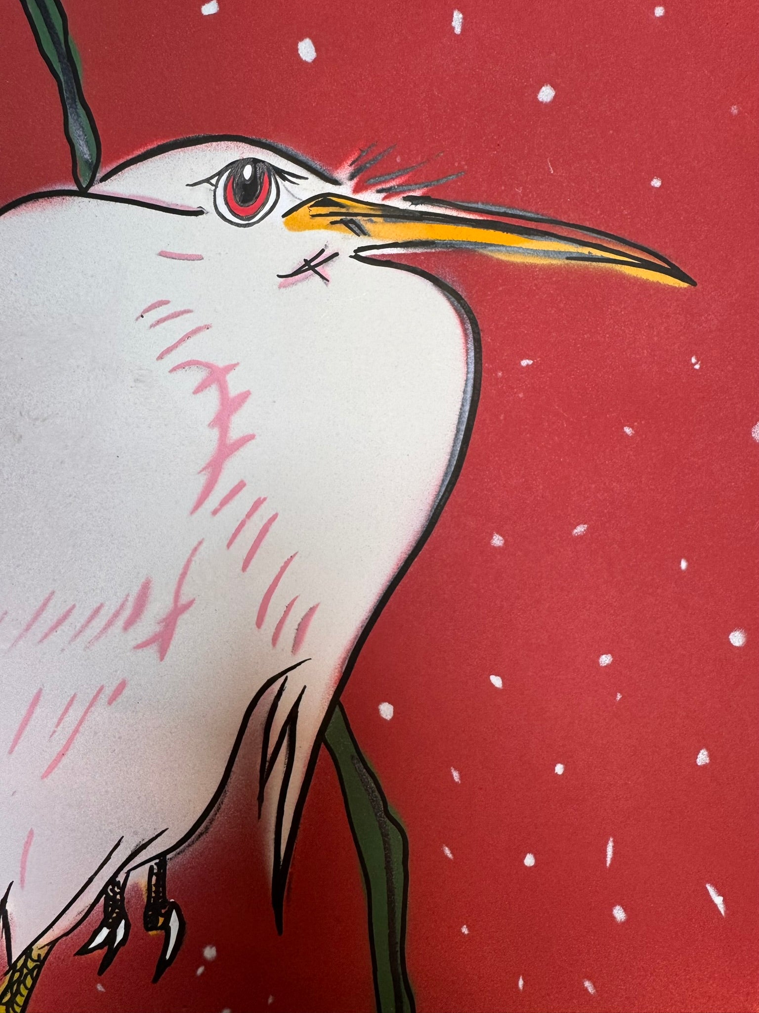 EGRET ON SNOWY BRANCH-2