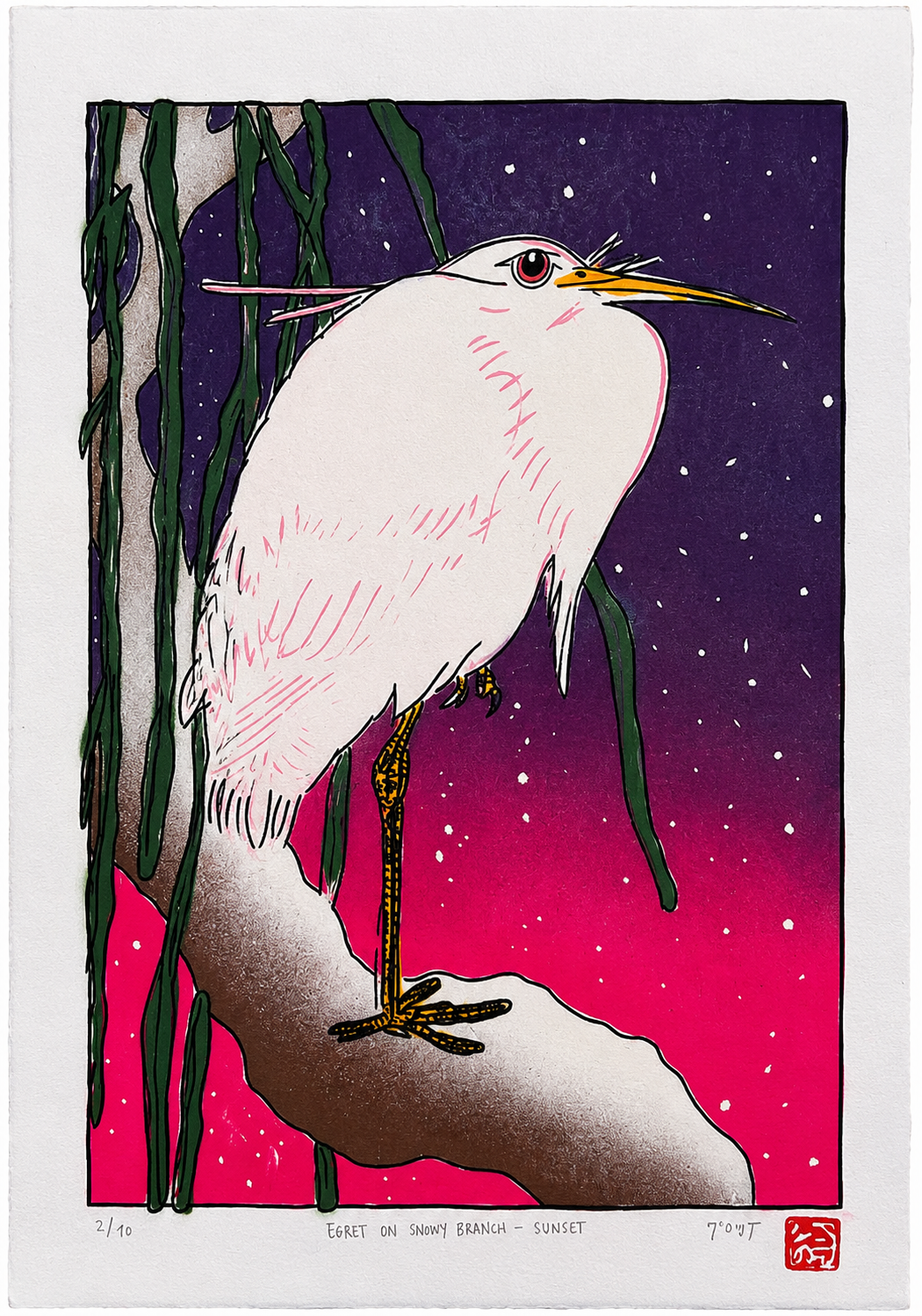 EGRET ON SNOWY BRANCH-thumbmail-3